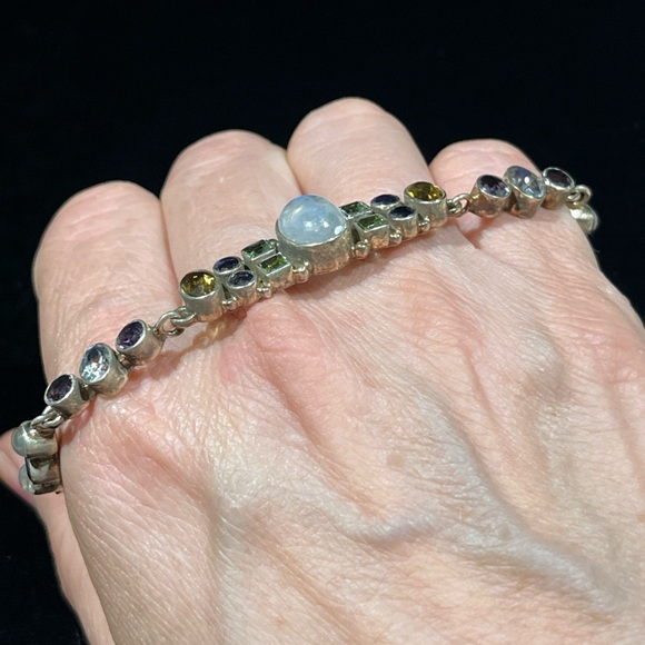 Sterling Silver NB Nicky Butler 925 Limited Edition Multi-Color Stone Bracelet - Picture 15 of 15
